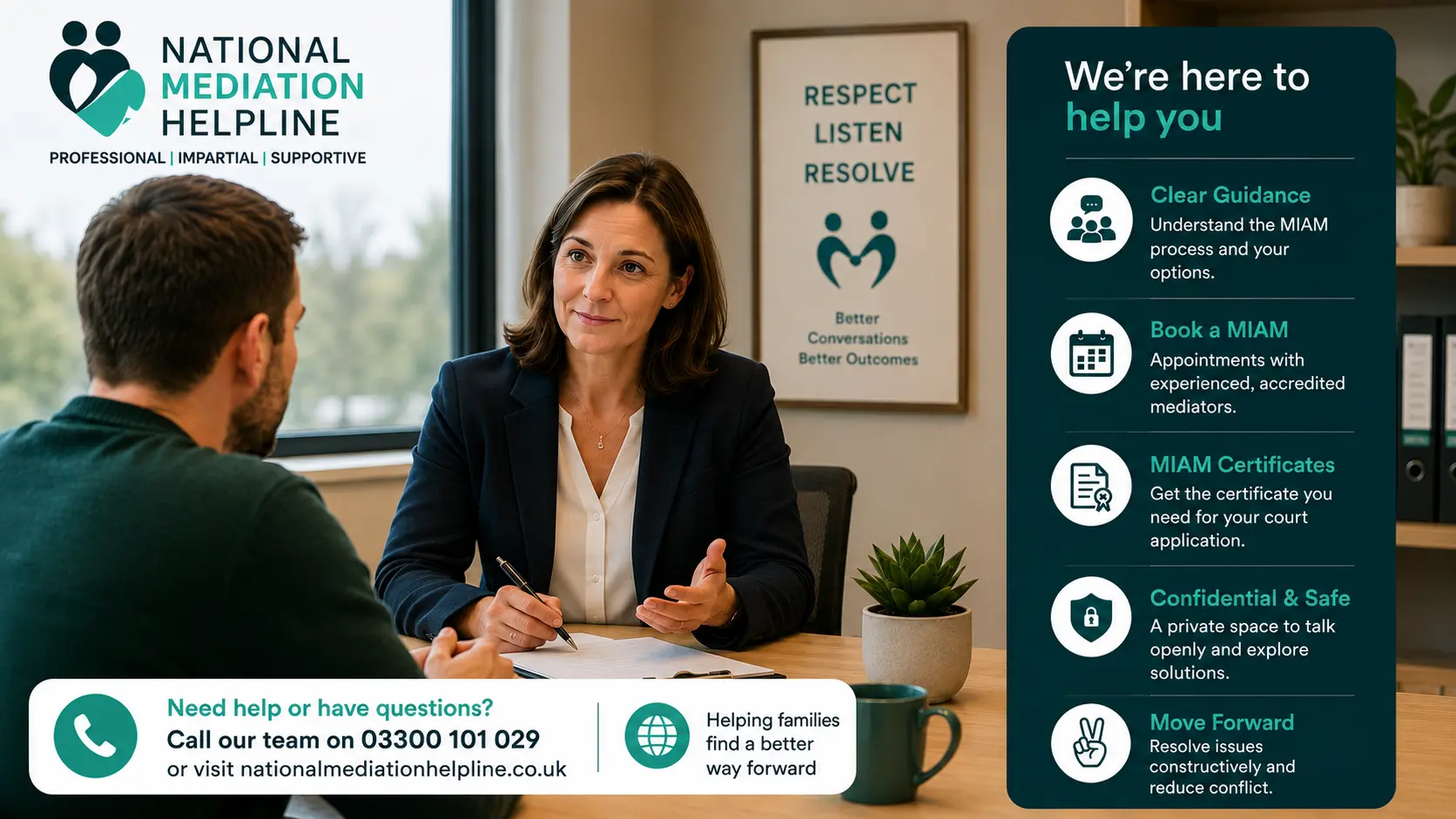 MIAM Exemptions Explained National Medaition Helpline UK Darlington